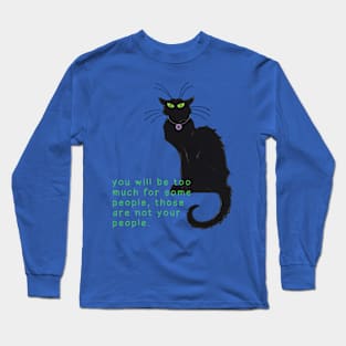 Find your Tribe - black cat Long Sleeve T-Shirt